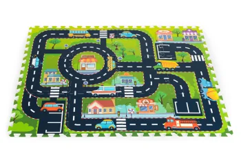 Iplay Foam Puzzle Play Mat City Streets, 12 Pieces
