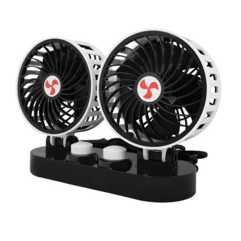 LTC Dual Car Fan 2x5" 12V, White