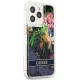 Guess iPhone 13 Pro Max Case Flower Liquid Glitter Blue