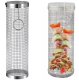 Lockable grilling basket for vegetables, fish, and meat, silver