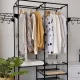 Ruhhy Clothes Rack with Shelves Black