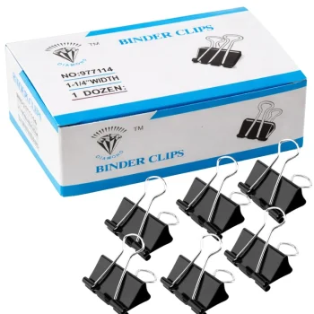 Binder Clips 32mm 12 Pack for Office and School, black