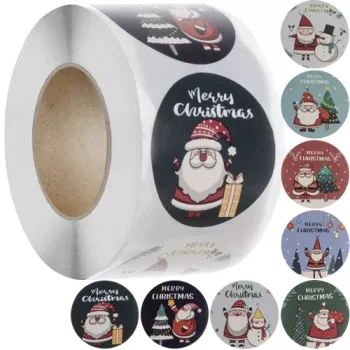 Ruhhy Christmas Gift Stickers, 500 pcs, Red