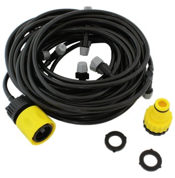 10m Water Mist Curtain with 11 Nozzles, Adjustable Spray, Black