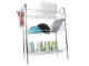 Three-Tier Dish Drainer with Utensil Holders, Silver