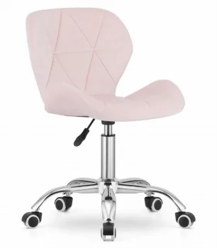 Avola Swivel Office Chair with Wide Backrest, Velour, Pink