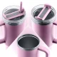 Berdsen Vacuum Thermos Mug with Straws, 1180 ml, Pink