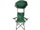 Folding camping chair with canopy and cup holder, green