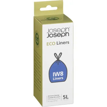 Joseph Joseph IW8 5L Recycled Bin Liners, 20-Pack, Grey