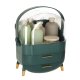Cosmetic Organizer with Drawers and Lid, Green