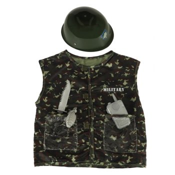 Kids Soldier Costume Army Dress Up Set with Helmet and Accessories for Ages 3-8