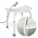 4Fizjo 1488 Rectangular Shower Stool, White/Grey