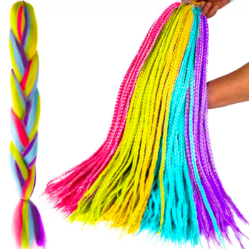 Kanekalon Synthetic Afro Braids for Hairstyles 60cm, Rainbow