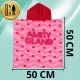 Children’s shark hooded towel poncho, pink, 50 × 100 cm