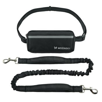 Hands-Free Dog Running Belt with Pouch Wozinsky WPST-01, black