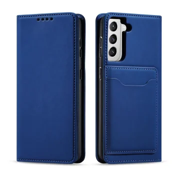 Magnet Card Case Flip Wallet Case for Samsung Galaxy S22+ (S22 Plus) with Stand, Blue