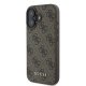 Guess 4G Classic Case for iPhone 16, Brown