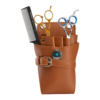 Hairdressing Scissors Holster Belt T14, Brown