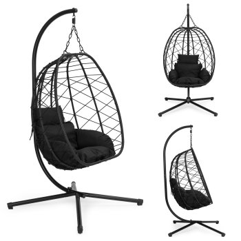 MultiGarden Hanging Egg Chair with Stand, Cushions Included, 120 kg Capacity
