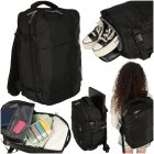 Waterproof Travel Backpack Carry-On Flight Cabin Bag 25L 45x32cm, Black