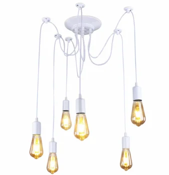6-Arm Spider Ceiling Lamp, White