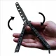 Butterfly Stainless Steel Training Balisong Practice Tool Tactical Folding Knife, Silver