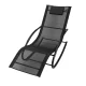 Luaro Rocking Garden Sun Lounger with Headrest, Black