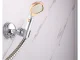 Shower Head Holder with Suction Cup and Rotating Head Chrome