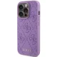 Guess iPhone 15 Pro Max Case Leather 4G Stamped, Purple