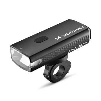 Wozinsky Front Bike Light + USB-C Cable, 3000 lm, 10 000 mAh, Black