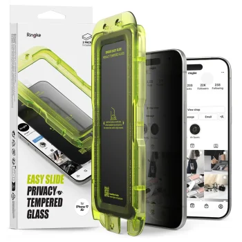 Ringke iPhone 17 Air Screen Protector Easy Slide Privacy 2-pack, Black