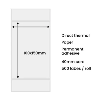 Thermal Labels 100x150 mm (500 pcs) - White