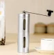 Manual Coffee Grinder with Adjustable Burr, Silver