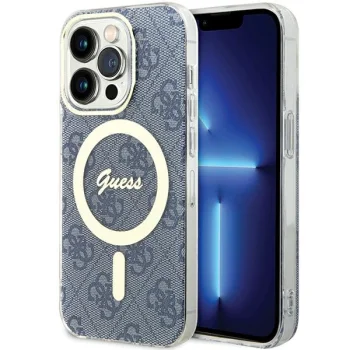 Guess iPhone 15 Pro Case IML 4G MagSafe, Blue