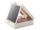 Jewelry Case Display Box Storage Organizer With Mirror, White