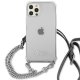 Guess iPhone 12 / 12 Pro Case 4G Silver Chain, Transparent