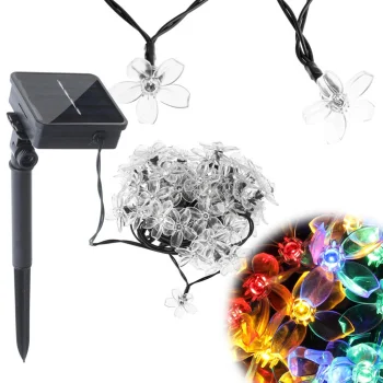 Multicolor Solar Garden String Lights Flowers 7m 50 LED