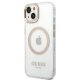 Guess Metal Outline MagSafe Case for iPhone 14, Transparent/Gold