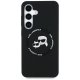 Karl Lagerfeld Silicone Double Heads And Circle MagSafe Case for Samsung Galaxy S25+, Black