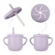 Ikonka Silicone Baby Tableware Set Crab, 9 Pieces, Purple