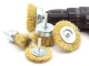 Brass Coated Wire Brush Set for Drill and Screwdriver, 5 Pieces