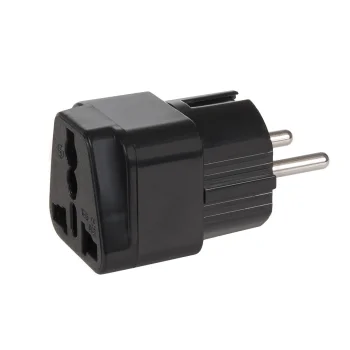 Maclean MCE155 Universal Power Adapter UK/US to EU, Black