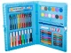 Art Drawing Set in a Suitcase, 68 Pieces, Blue