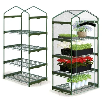 Plonos 4923 Multi-Season Garden Greenhouse Rack, 70 x 50 x 160 cm, Transparent