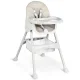 Ricokids Milo High Chair with Tray and Bib, Grey