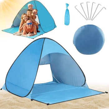 Pop-Up Beach Tent with UV Protection, Large, Blue