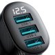 Joyroom JR-CCD03 automašīnas lādētājs ar displeju, 3x USB-A, melns