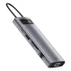 Hub 9in1 Baseus Metal Gleam Series, USB-C to 3x USB 3.0 + HDMI + USB-C PD + Ethernet RJ45 + microSD/SD + VGA
