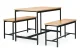 Industrial Dining Set with 2 Benches for 4 People ModernHome