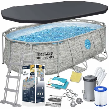 Bestway Power Steel Frame Pool 427x250x100 cm with Accessories